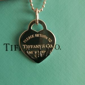 Tiffany & Co Splash Heart Tag Pendant w/chain